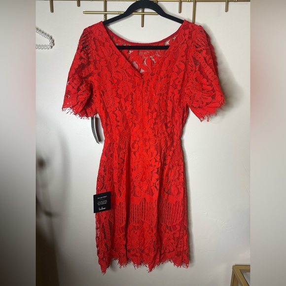 LULU’S Pearson Red Lace Dress - Picture 5 of 6